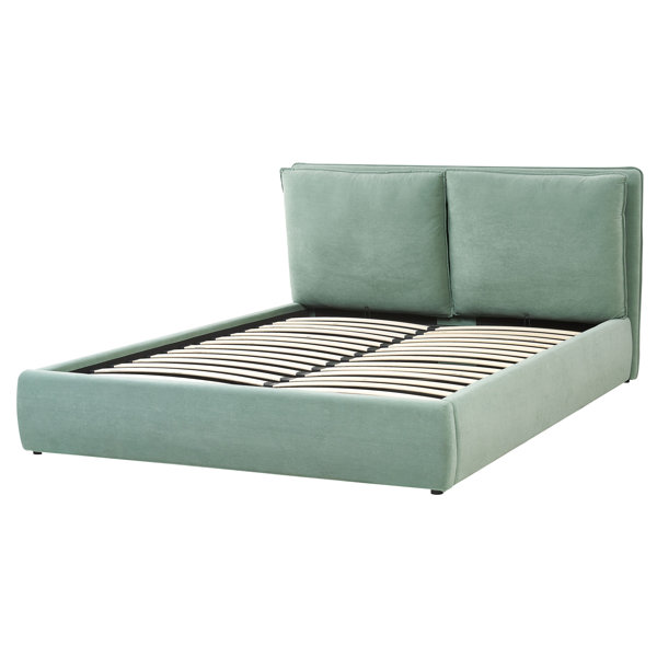 Canora Grey Velvet EU King Size Ottoman Bed Green Aimien Wayfair.co.uk